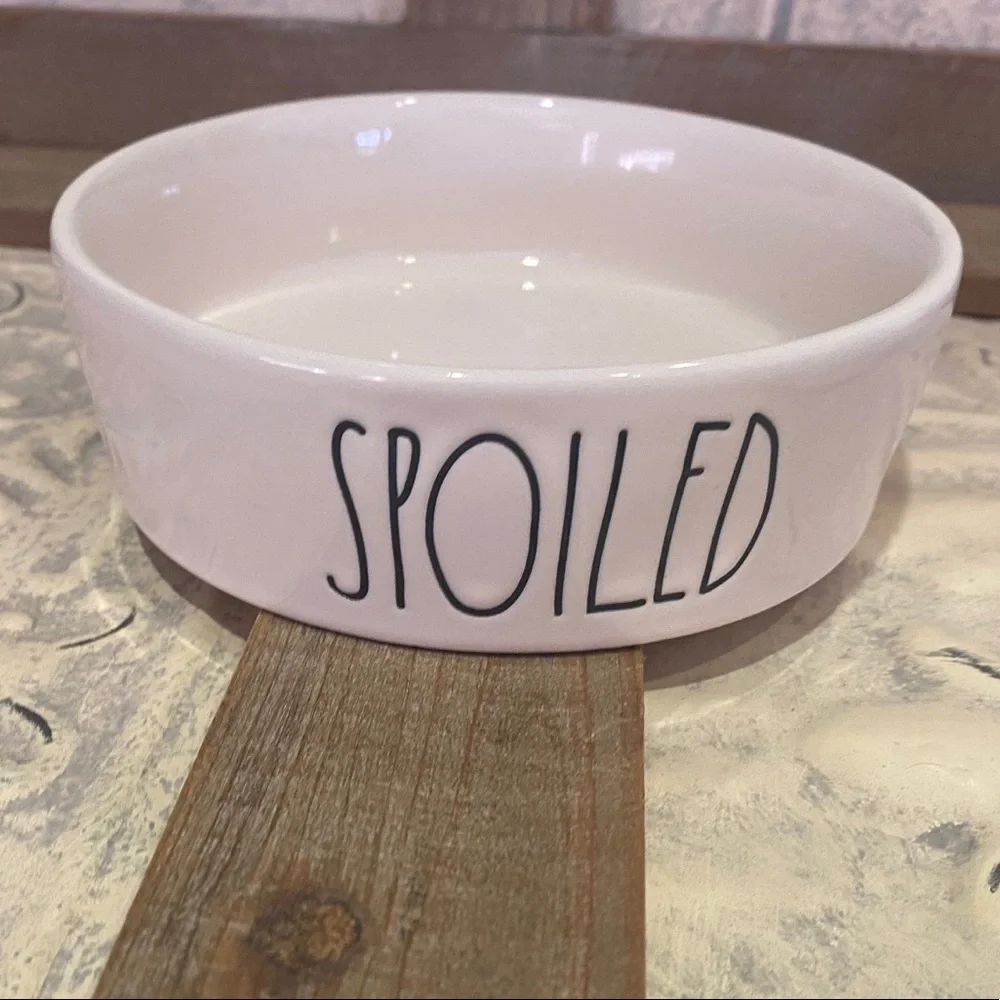 Rae Dunn SPOILED 4” round diameter small pet bowl Brand new